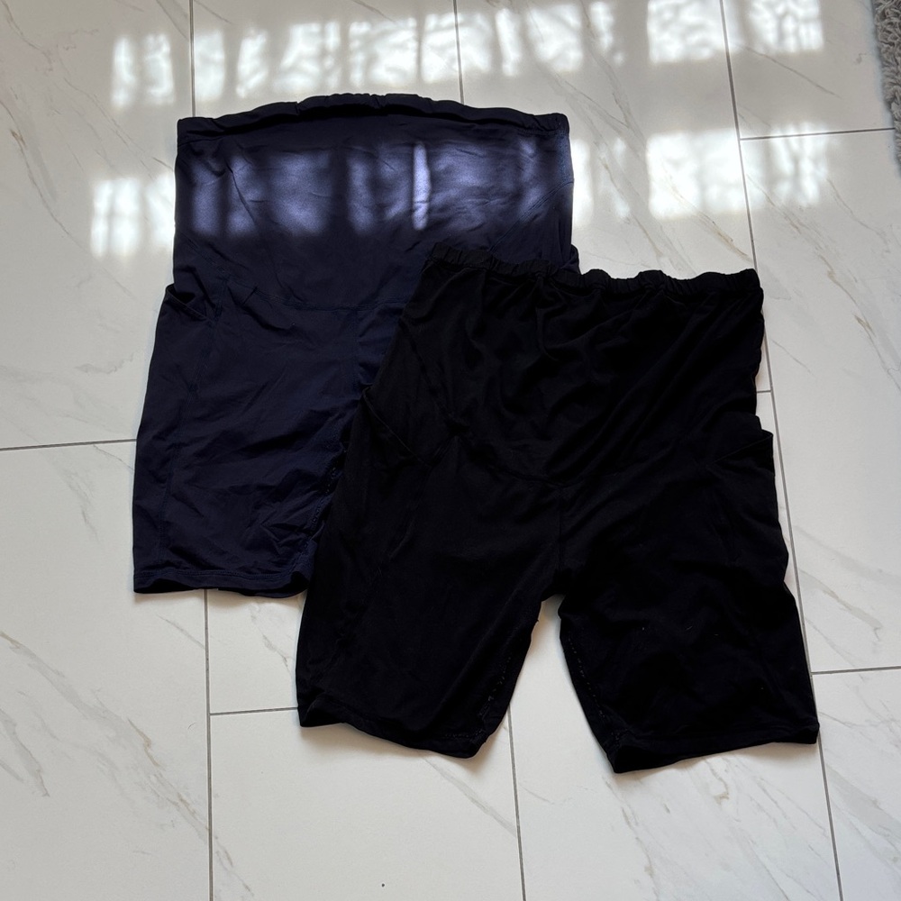 Maternity  XL Black and Navy Blue Bike Shorts